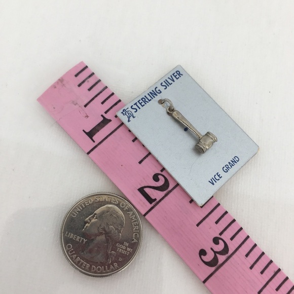 Vintage Sterling Silver Judge Court Gavel Charm Pendant Tiny Miniature NEW - Picture 6 of 6